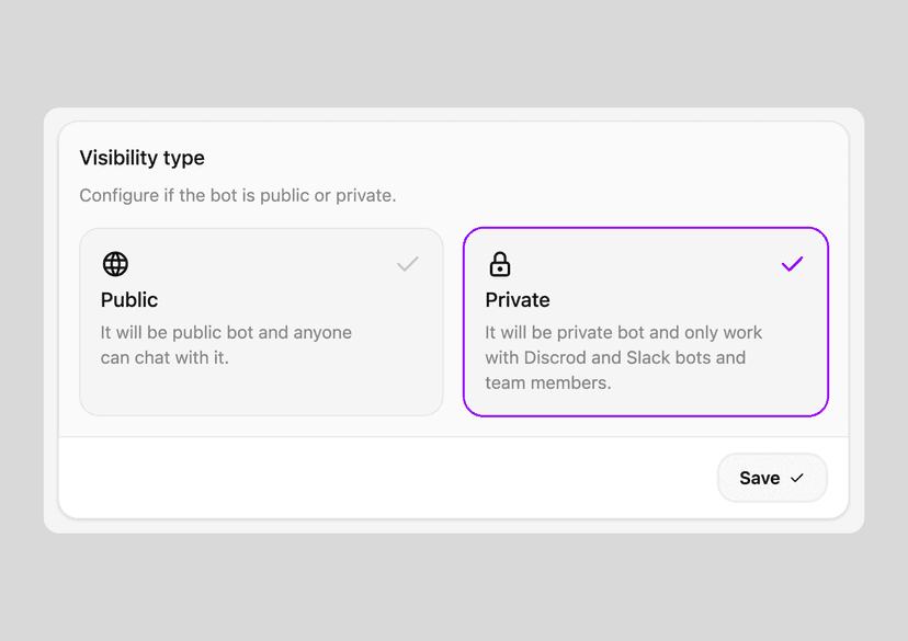 How do I ensure documentation remains internal and private?
